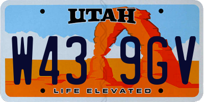 UT license plate W439GV