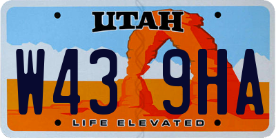 UT license plate W439HA
