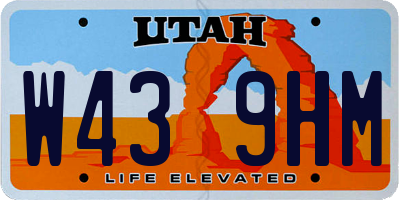 UT license plate W439HM