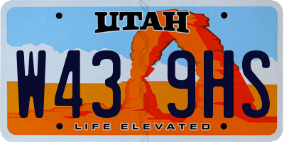 UT license plate W439HS