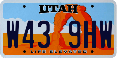 UT license plate W439HW