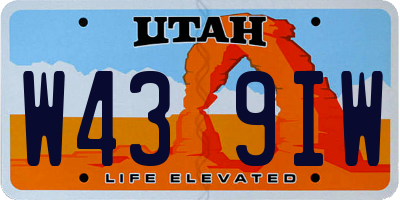 UT license plate W439IW