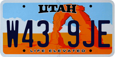 UT license plate W439JE