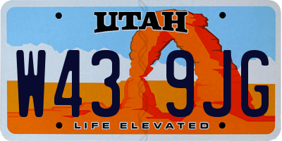 UT license plate W439JG
