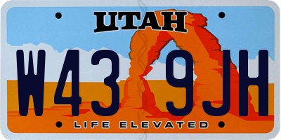 UT license plate W439JH