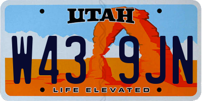 UT license plate W439JN