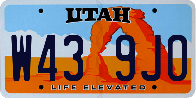 UT license plate W439JO