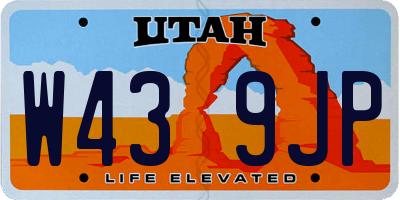 UT license plate W439JP