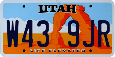 UT license plate W439JR