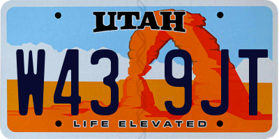 UT license plate W439JT