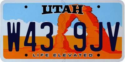UT license plate W439JV