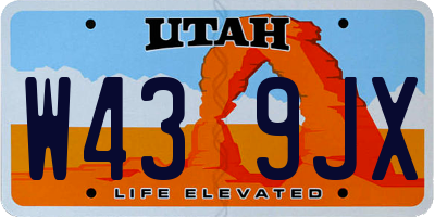 UT license plate W439JX