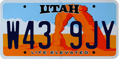 UT license plate W439JY