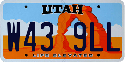 UT license plate W439LL