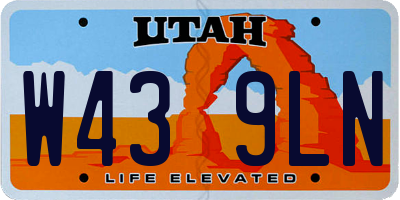 UT license plate W439LN