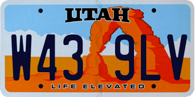 UT license plate W439LV