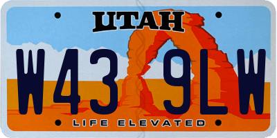 UT license plate W439LW