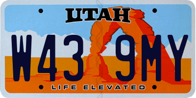 UT license plate W439MY