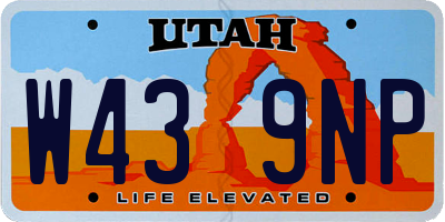 UT license plate W439NP