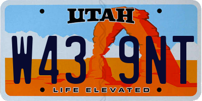 UT license plate W439NT