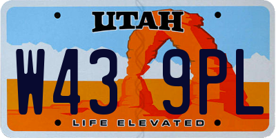 UT license plate W439PL