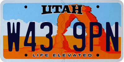 UT license plate W439PN