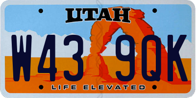 UT license plate W439QK