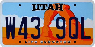 UT license plate W439QL