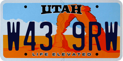 UT license plate W439RW