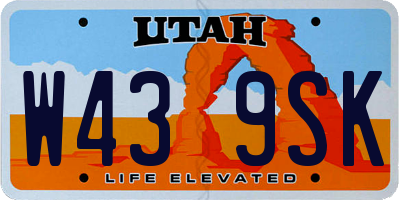 UT license plate W439SK