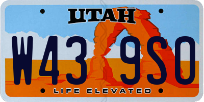 UT license plate W439SO