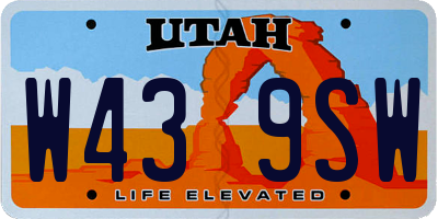 UT license plate W439SW
