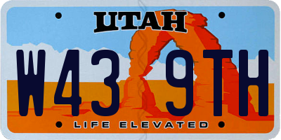 UT license plate W439TH