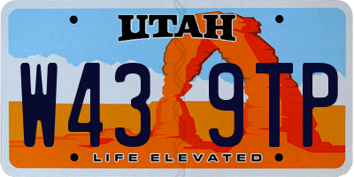 UT license plate W439TP