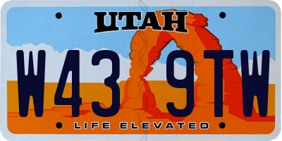 UT license plate W439TW