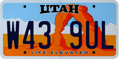 UT license plate W439UL