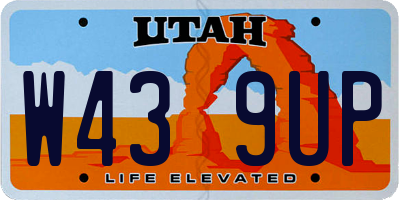 UT license plate W439UP