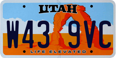 UT license plate W439VC
