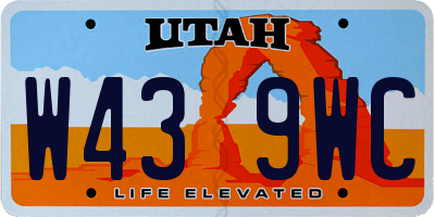 UT license plate W439WC