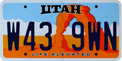UT license plate W439WN