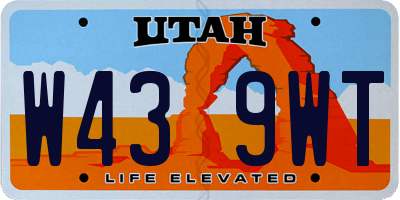 UT license plate W439WT