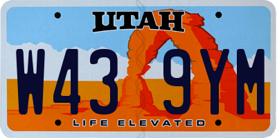 UT license plate W439YM