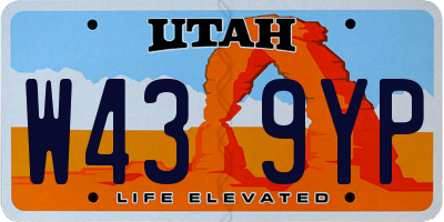 UT license plate W439YP