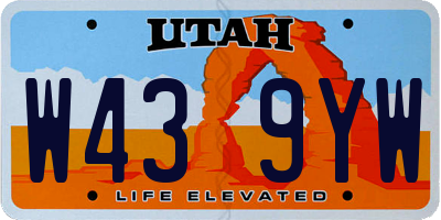 UT license plate W439YW