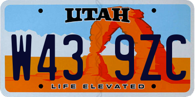 UT license plate W439ZC