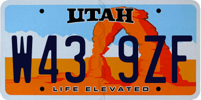 UT license plate W439ZF