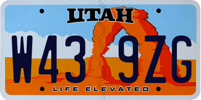 UT license plate W439ZG