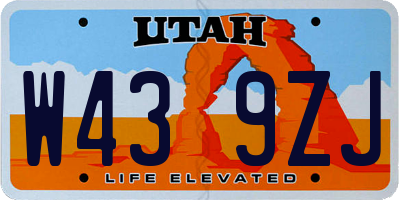 UT license plate W439ZJ