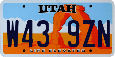 UT license plate W439ZN