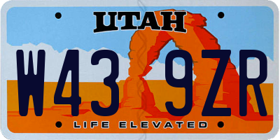 UT license plate W439ZR
